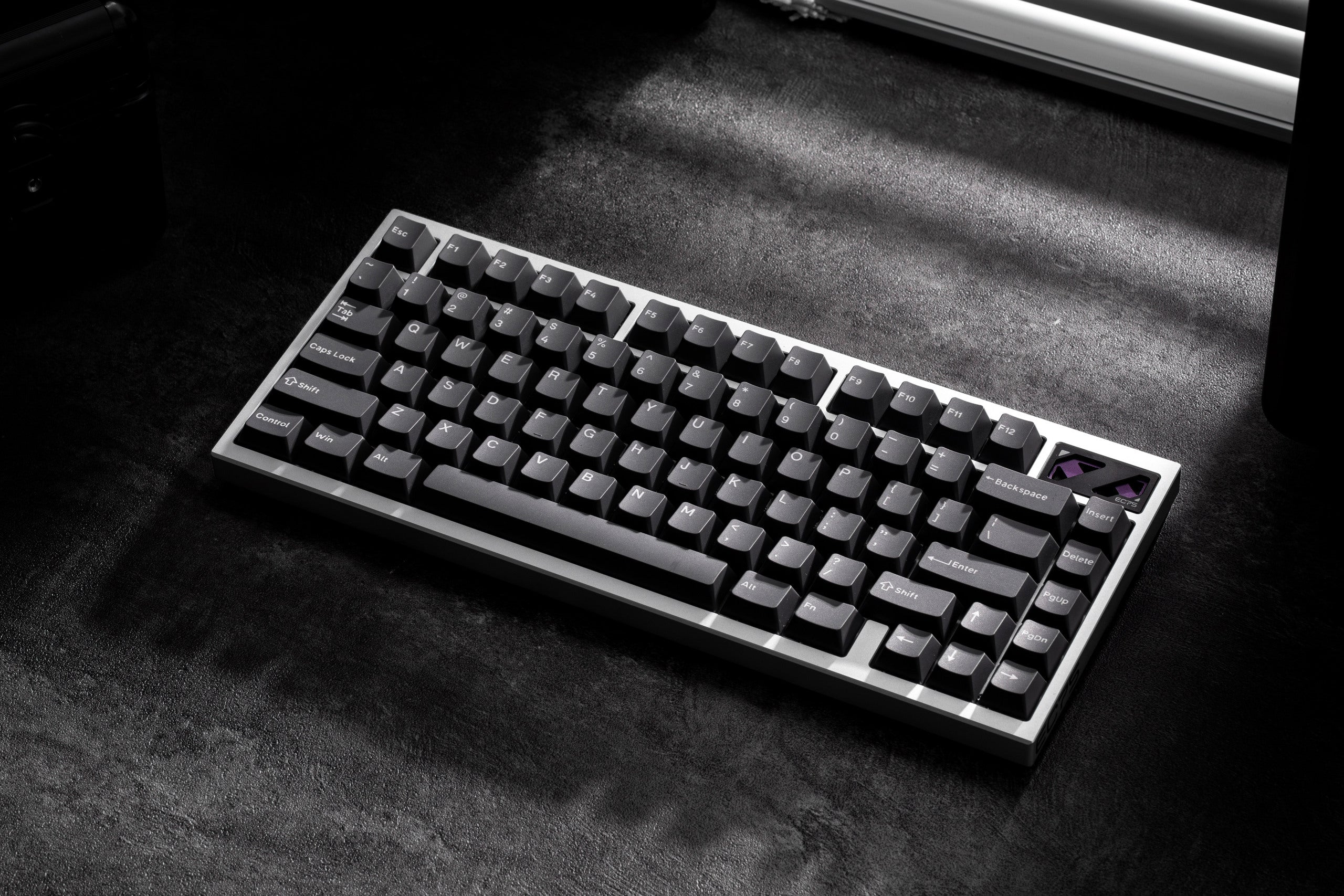 EC75 Shadowblade keyboard on a dark desk