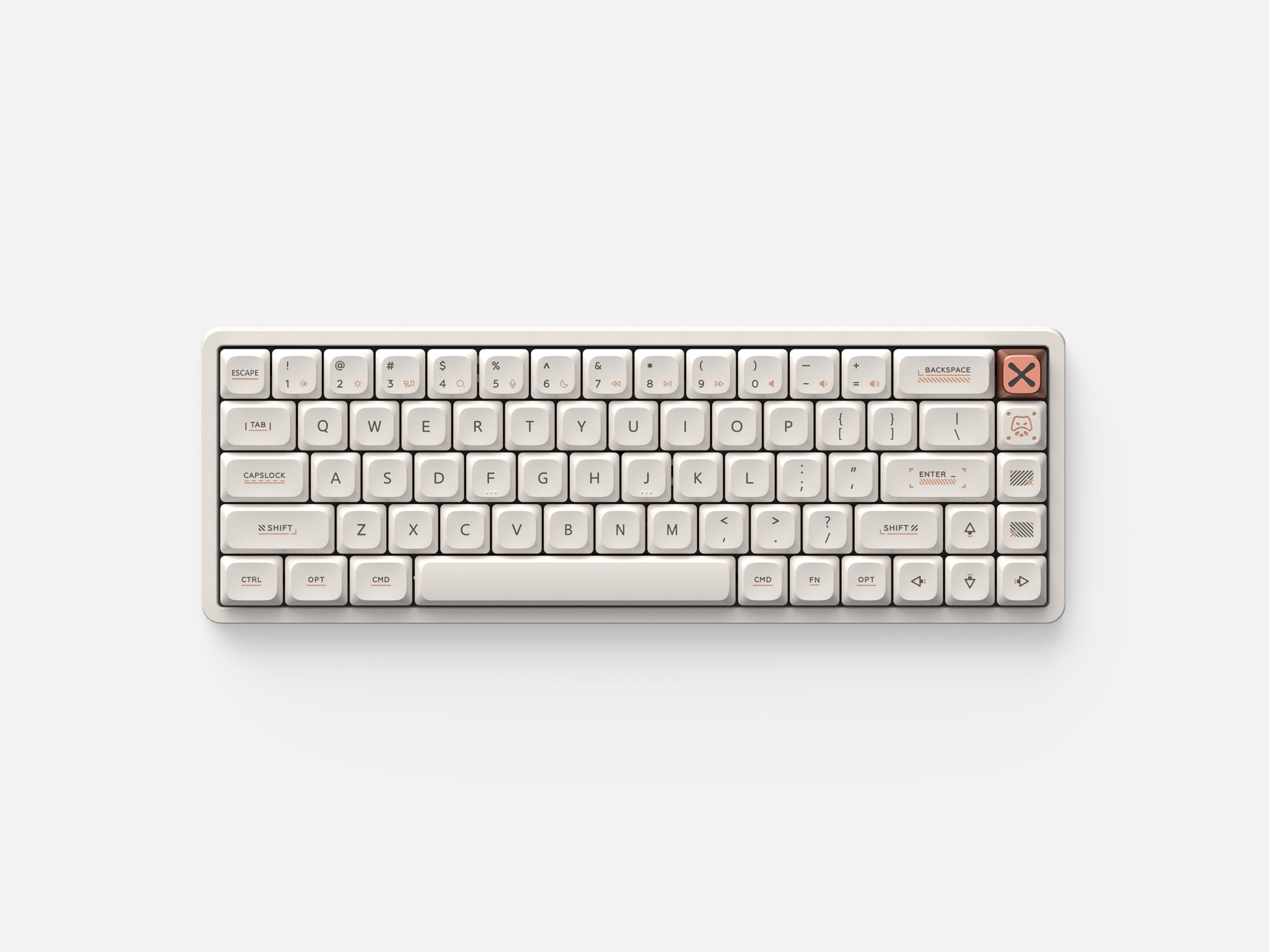 creamy white low-profile aluminum mechanical keyboard