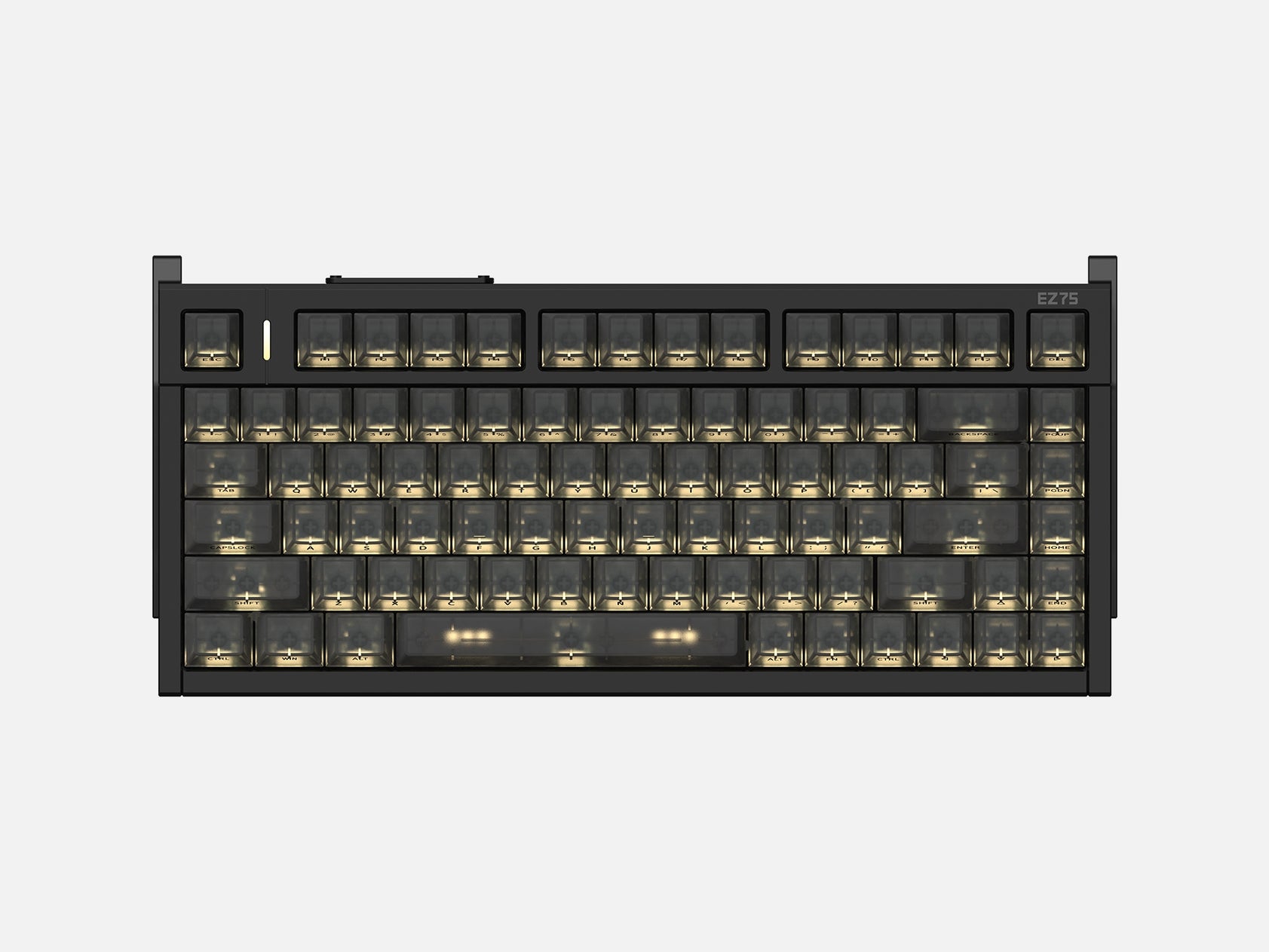 IQUNIX EZ75 Dark Side RS con keycap traslucidi e illuminazione, variante della tastiera gaming magnetica EZ75 HE